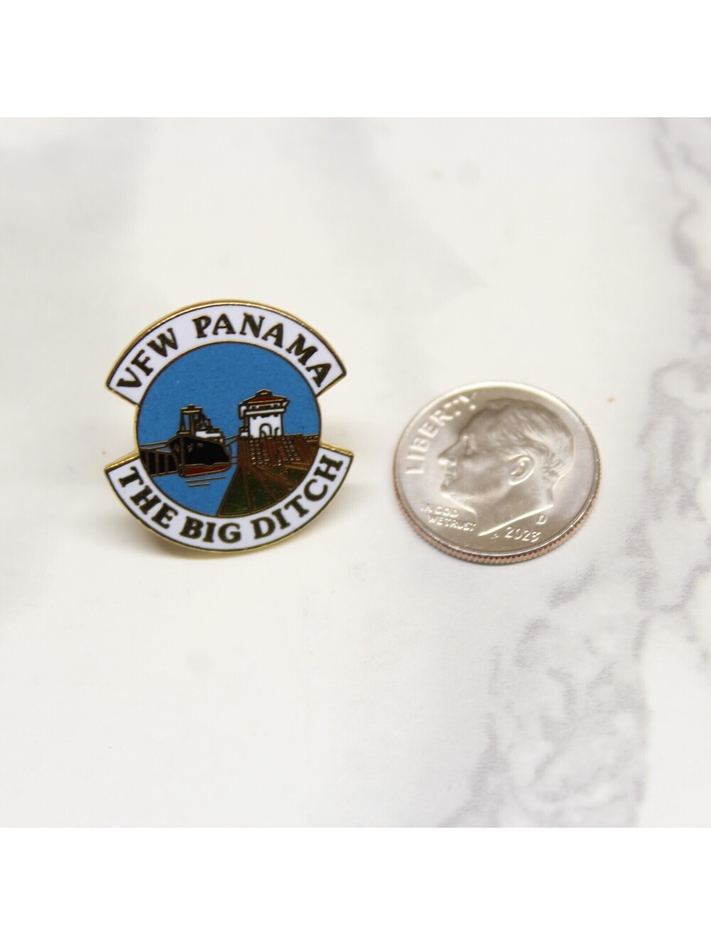 VFW Panama The Big Ditch Lapel Pin Pinback Souvenir